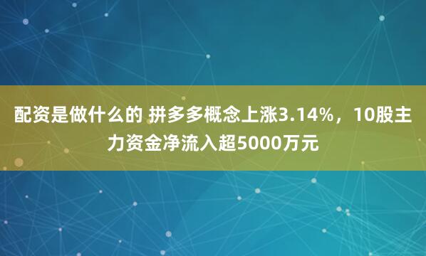 配资是做什么的 拼多多概念上涨3.14%，10股主力资金净流入超5000万元
